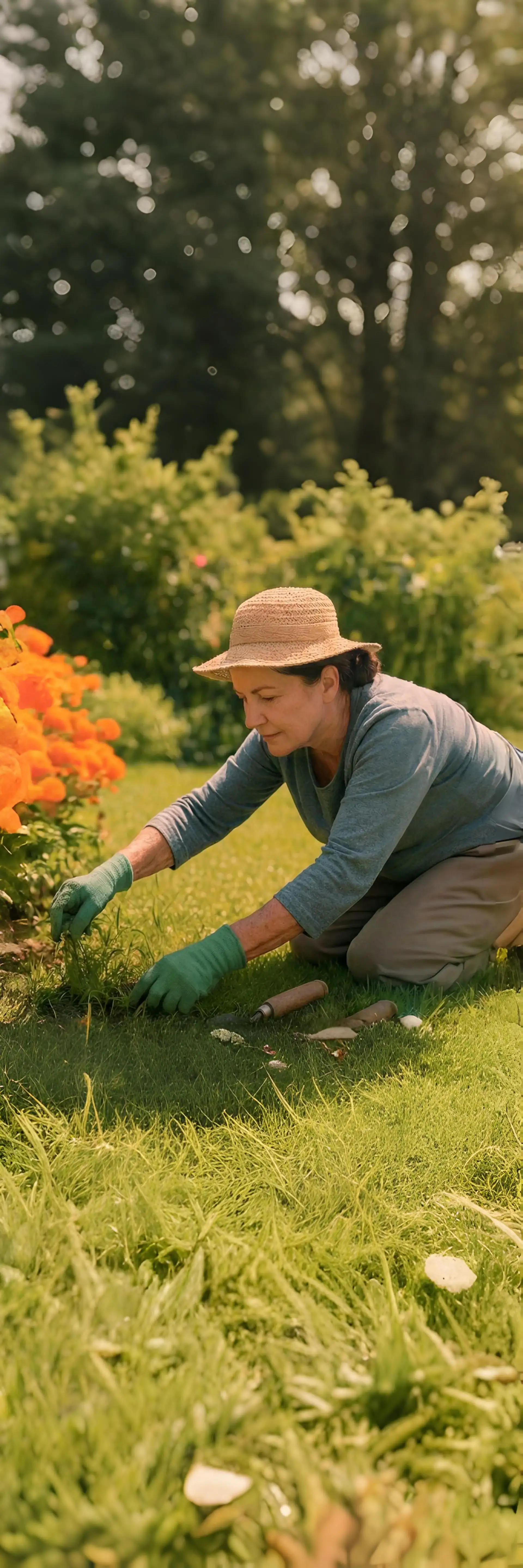 Lady gardening